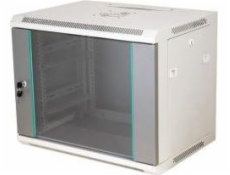 Q-LANTEC 19  18U nástěnný rack 600x450, prosklené dveře, šedý