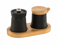 Peugeot Bali Fonte Pfeffermühle Salzstreuer+ Tray 8cm BLACK