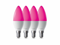 Chytrá žárovka TP-Link Tapo L430C(4-pack) E14, 4,8W, 230V, přes IP, stmívatelná, 2500K až 6500K