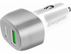 Energizer Nabíječka Energizer Ultimate - Nabíječka do auta USB-C a USB-A 38W PD + QC3.0 (bílá / stříbrná)