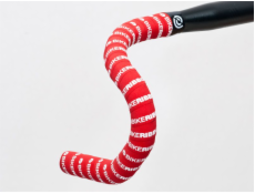 Bike Ribbon Páska na řídítka kola SCRUB červená ekokůže šedá 2,5 mm