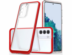 Hurtel Pouzdro Clear 3v1 pro Samsung Galaxy S22+ (S22 Plus) gelové s rámečkem červené