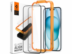 Spigen Pouzdro Glass pro Glas.tR FC AM pro iPhone 15, balení 2 kusů, černý rám