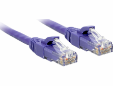 Lindy RJ-45/RJ-45, kat. 6, U/UTP, fialový, 2 m (48123)