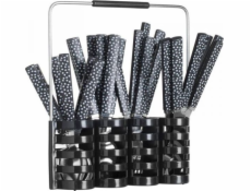 Dekoracja domu Bytová dekorace Sada 24 příborů se stojánkem černá