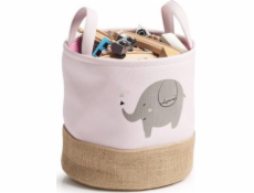 Zeller Úložný koš Elefant, polyester/juta, růžový