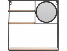 H&S Decoration Nástěnná police se zrcadlem 40x40x10 cm