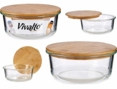 BigBuy Bambusový kuřecí box kulatý průhledný (17 x 7 x 17 cm)