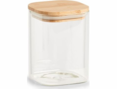 Zeller Sklenice s bambusovým víkem, čtvercová, 1000 ml, 10x10x14 cm