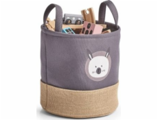 Zeller Úložný koš Bear, polyester/juta, šedý