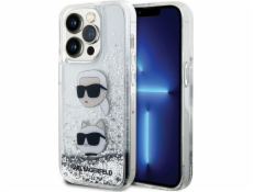 Karl Lagerfeld Pouzdro Karl Lagerfeld KLHCP14LLDHKCNS Apple iPhone 14 Pro tvrdé pouzdro Liquid Glitter stříbrné/stříbrné