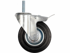 Vorel Otočné kolečko s černou gumou, brzdou a závitovým čepem 160 mm 87335