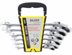 Silver Stříbrná STŘÍBRNÁ SADA 6 KLOUBOVÝCH RAČNOVÝCH KLÍČŮ S OTEVŘENÝM KONCEM EXSK-006-01