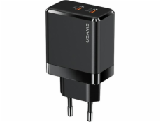 Usams Nabíječka USAMS 2xUSB-C T54 40W PD černá nabíječka CC172TC01 (US-CC172)