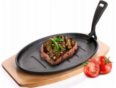 NoName Litinová pánev na prkénku 27*17,5 cm Grada