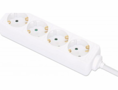 Manhattan USB adaptér MANHATTAN Steckdosenleiste 4fach 2m Kabel weiß Schutzkontakt