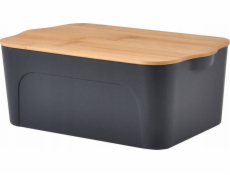 Homea Plastová krabice s bambusovým víkem, 5l