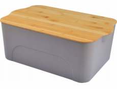 Homea Plastová krabice s bambusovým víkem, 5l