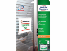 Avery Zweckform samolaminovací cedule A4 10 listů/balení 170 x 257 mm bílé laminované, bílé Avery Zweckform samolaminovací cedule A4 10 listů/balení 170 x 257 mm bílé laminované, bílé