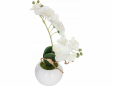 Atmosphera Bílá umělá orchidej v květináči, 25 cm