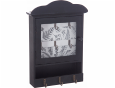 Atmosphera Dřevěná klíčenka úložný prostor, vintage styl, černá