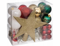 Atmosphera Sada vánočních ozdob v různých barvách, 44 dílků Atmosphera Sada vánočních ozdob v různých barvách, 44 dílků