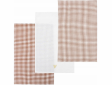 Atmosphera Bavlněné kuchyňské utěrky FLORAL, Vichy Check, 3 ks