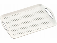 Kesper Protiskluzový plastový podnos z PP v bílé barvě, snídaňový podnos, kuchyňský podnos, bílý podnos, kuchyňské doplňky, Kesper