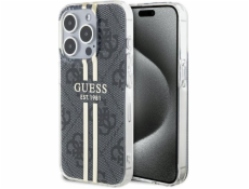 Guess Guess GUHCP15XH4PSEGK pevný kryt pro iPhone 15 Pro Max 6.7 černý/černý IML 4G zlatý proužek