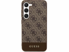 Guess Pouzdro Guess GUHCS24LG4GLBR pro Samsung Galaxy S24 Ultra, pevné pouzdro 4G, kolekce Stripe, hnědé/hnědé