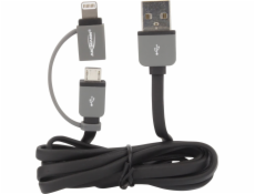 Ansmann Kabel USB-A - microUSB + Lightning 1 m šedý (1700-0037)