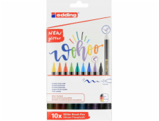 Edding Popisovač se štětcovým hrotem e-1340 EDDING, 1-6 mm, 10 ks, mix barev s třpytkami