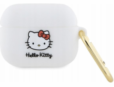 Sourcing Silikonový kryt Hello Kitty HKAP3DKHSH na Airpods Pro bílý/bílý, 3D kočičí hlava.