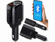 LTC FM vysílač BLUETOOTH VYSÍLAČ V5.3 S GN. ZAPALOVAČE CIGARET 120W MĚŘIČ BATERIÍ QC3.0+Type-C (PD 20W)