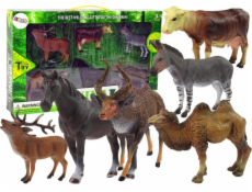 LeanToys Sada figurek zvířata Lesní mazlíčci Jelen Kráva