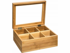 5five Bambusová konvice na čaj se 6 přihrádkami a víčkem, 16 x 22 cm