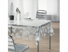Douceur d`Interieur Transparentní olejové plátno na stůl, 140 x 240 cm, bílý motiv listů