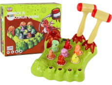 LeanToys Hra Wack-A-Mole s dinosaury, deskovými kladivy, zelenými světly a zvuky.