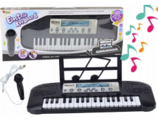 LeanToys Elektrické piano pro děti, mikrofonní stojan černý