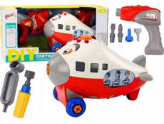 LeanToys Kreslené letadlo Krouticí křídlo DIY Červené