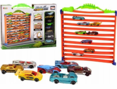 LeanToys Garážová parkovací dráha pro autodráhu 2v1 Pružinová smyčka 360* sada