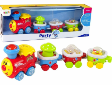 LeanToys Barevný vzdělávací vláček pro batolata Světelná zvuková lokomotiva