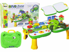 LeanToys Kufr na stůl DIY sada puzzle bloky dinosaurus šroubovák 249 dílků.