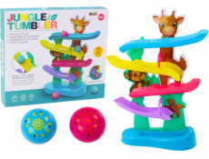 LeanToys Skluzavka pro míčky Žirafa Opice Zvuky Barevné