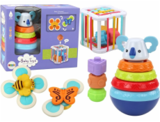 LeanToys Senzorická hračka Koala Tower, vzdělávací kostky, spinnery LeanToys Senzorická hračka Koala Tower, vzdělávací kostky, spinnery
