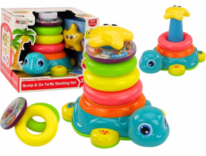 LeanToys Pyramid Riding Turtle 2v1 Puzzle Kolečka Světla Zvuky