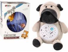 LeanToys Plyšový medvídek uspávací světla, zvuky, noční a denní režim, pes LeanToys Plyšový medvídek uspávací světla, zvuky, noční a denní režim, pes