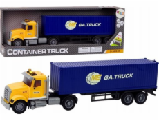 LeanToys Truck Tir Přívěs Kontejner Světla Zvuky Jízda Žlutá