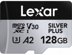 Lexar Paměťová karta Professional Silver Plus MicroSDXC 128 GB třída 10 UHS-I/U3 A2 V30 (LMSSIPL128G-BNANG)