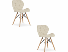 Leobert Sametová židle LAGO - béžová x 2